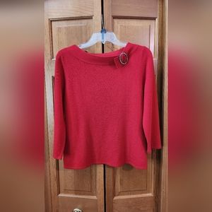 Red 3/4 Sleeve with Rhinestone Embellishment, Size S
